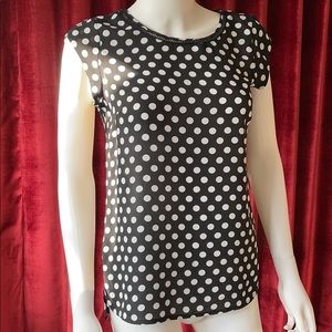 DR2 Black and White Polka Dot Blouse Size XS